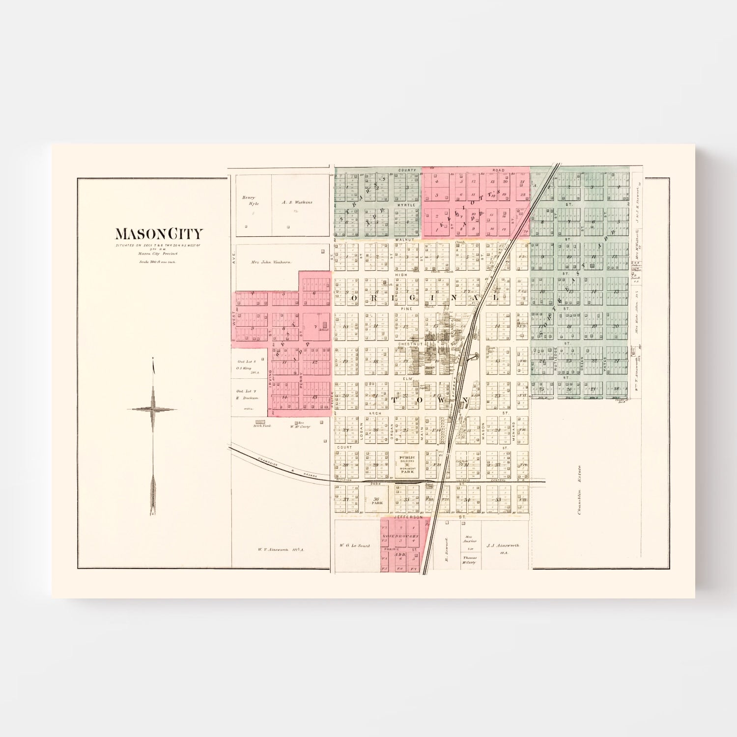 Vintage Map of Mason, Illinois 1891
