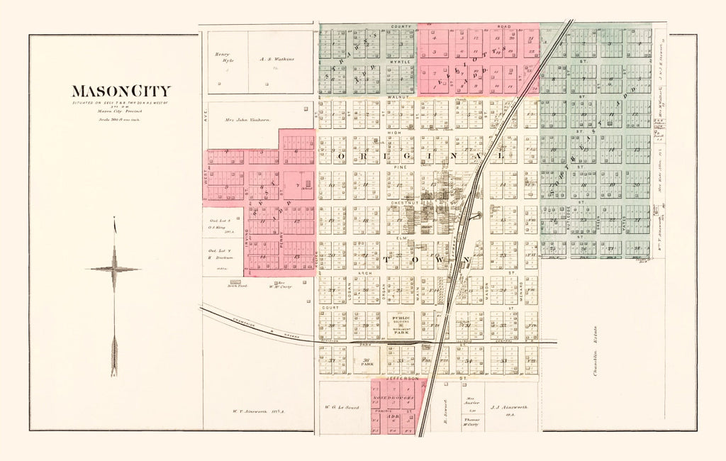 Vintage Map of Mason, Illinois 1891