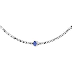 14K White Gold Natural Tanzanite 16" Necklace