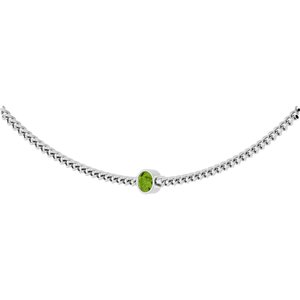 14K White Gold Natural Peridot 16" Necklace