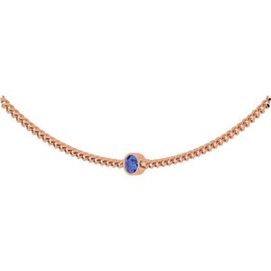 14K Rose Gold Natural Tanzanite 16" Necklace
