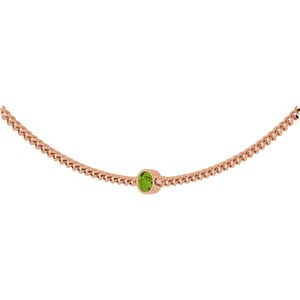 14K Rose Gold Natural Peridot 16" Necklace