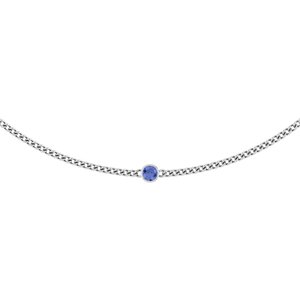 14K White Gold Natural Tanzanite 16" Necklace