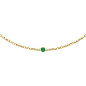 14K Yellow Gold Lab-Grown Emerald 16" Necklace