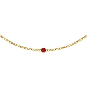 14K Yellow Gold Lab-Grown Ruby 16" Necklace