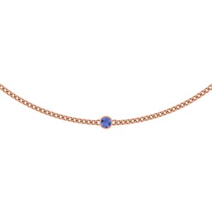 14K Rose Gold Natural Tanzanite 16" Necklace