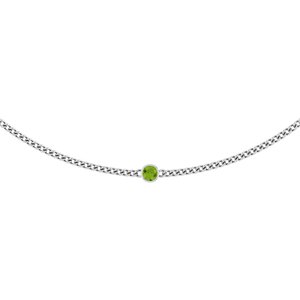 14K White Gold Natural Peridot 16" Necklace