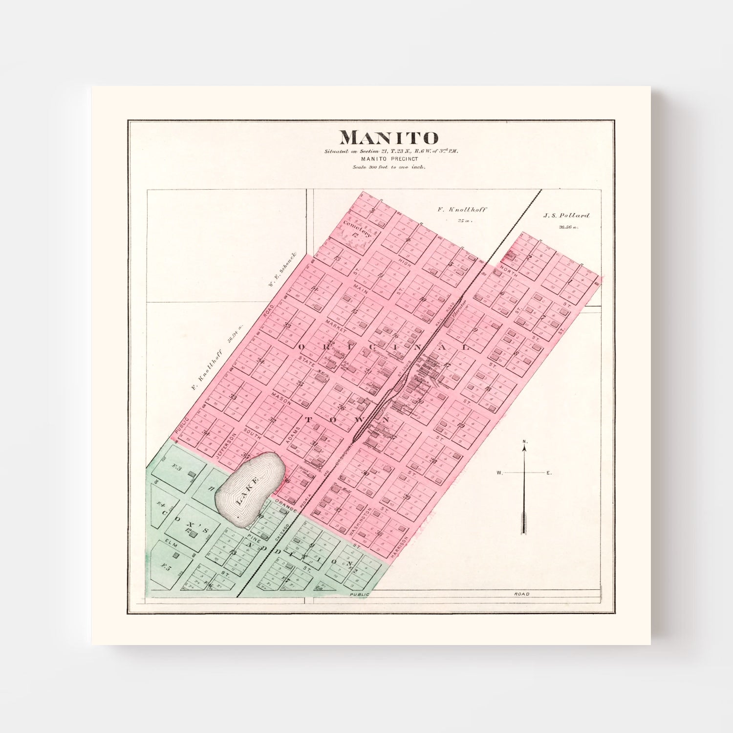 Vintage Map of Manito, Illinois 1891