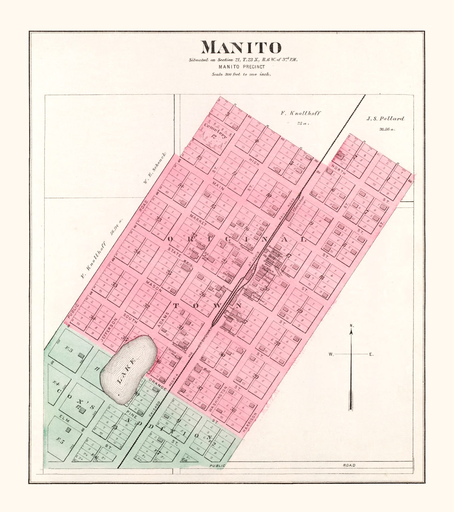 Vintage Map of Manito, Illinois 1891