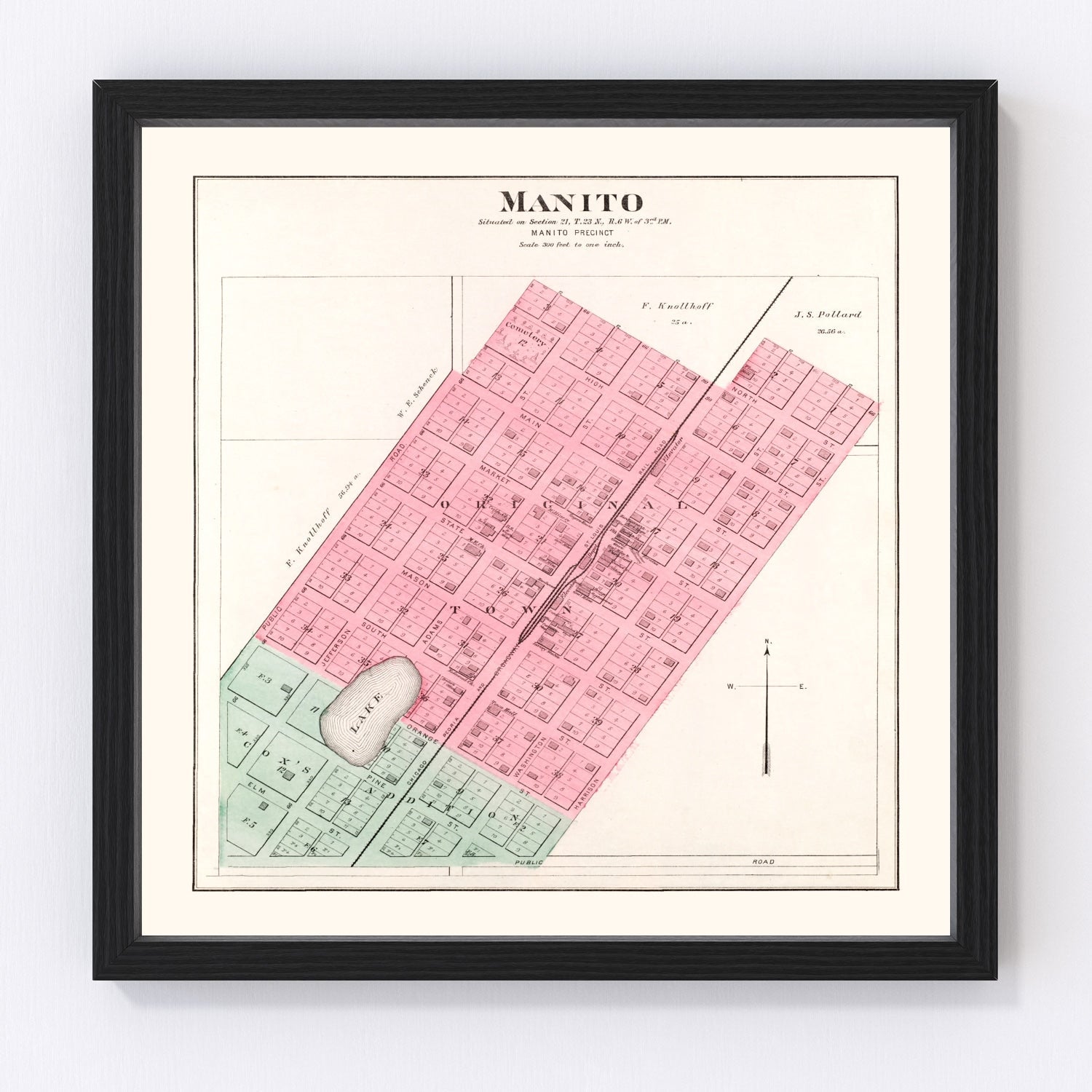 Vintage Map of Manito, Illinois 1891