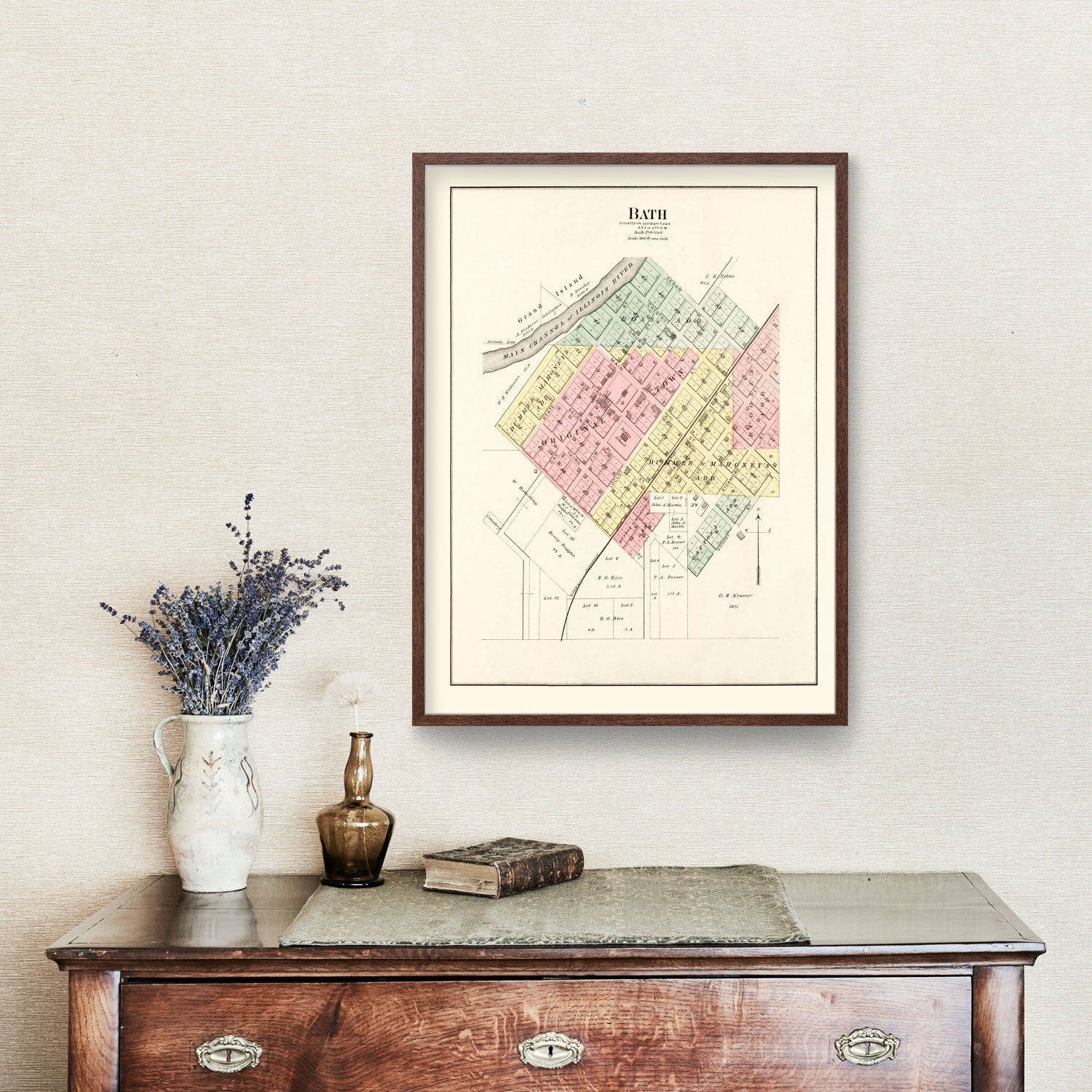 Vintage Map of Bath, Illinois 1891