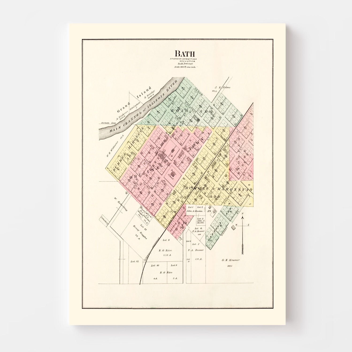 Vintage Map of Bath, Illinois 1891