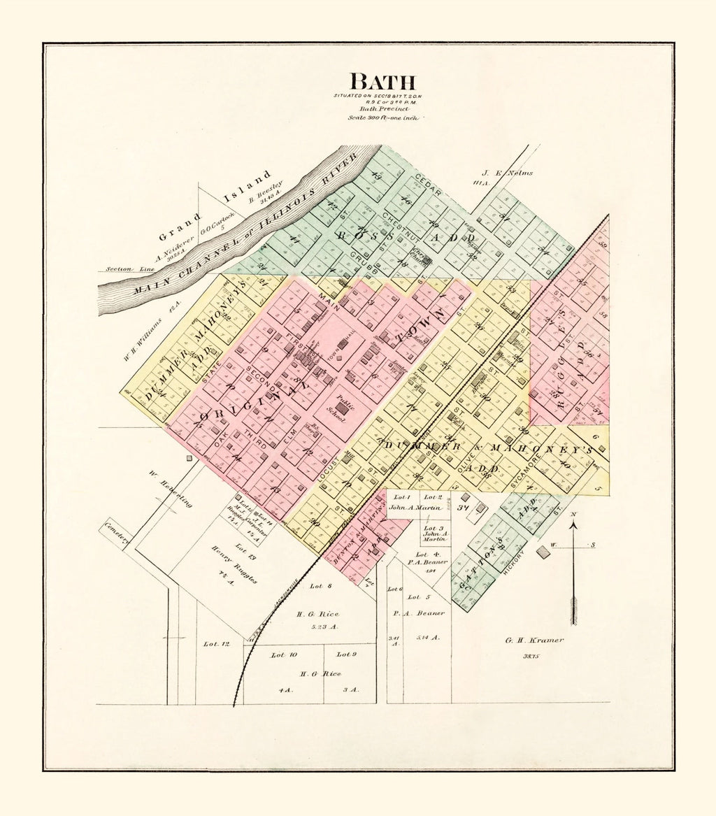 Vintage Map of Bath, Illinois 1891