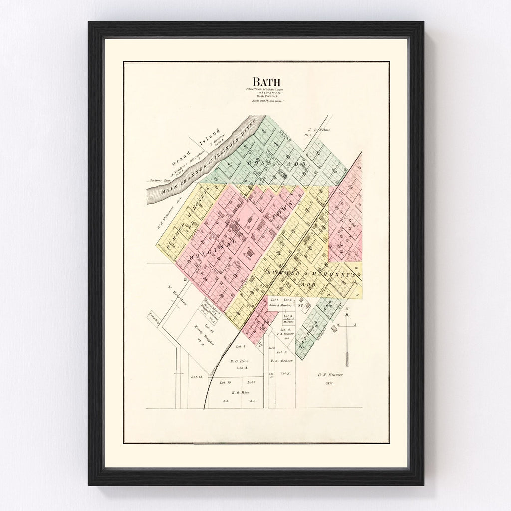 Vintage Map of Bath, Illinois 1891