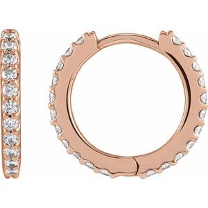 14K Rose Gold 1/5 CTW Natural Diamond 13.64 mm Hoop Earring