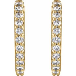 14K Yellow Gold 1/2 CTW Lab-Grown Diamond 13.64 mm Hoop Earrings – image 2