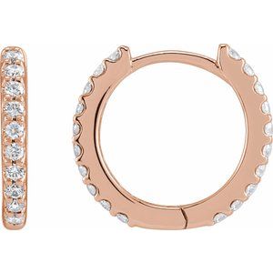 14K Rose Gold 1/3 CTW Lab-Grown Diamond 12.6 mm Hoop Earrings
