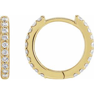 14K Yellow Gold 1/3 CTW Lab-Grown Diamond 12.6 mm Hoop Earrings
