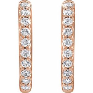 14K Rose Gold 1/3 CTW Lab-Grown Diamond 12.6 mm Hoop Earrings – image 2