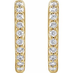 14K Yellow Gold 1/3 CTW Lab-Grown Diamond 12.6 mm Hoop Earrings – image 2