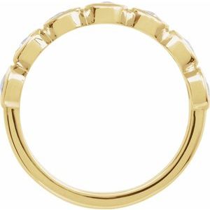 14K Yellow Gold Rose-Cut Lab-Grown Moissanite Stackable Ring