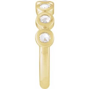 14K Yellow Gold Rose-Cut Lab-Grown Moissanite Stackable Ring