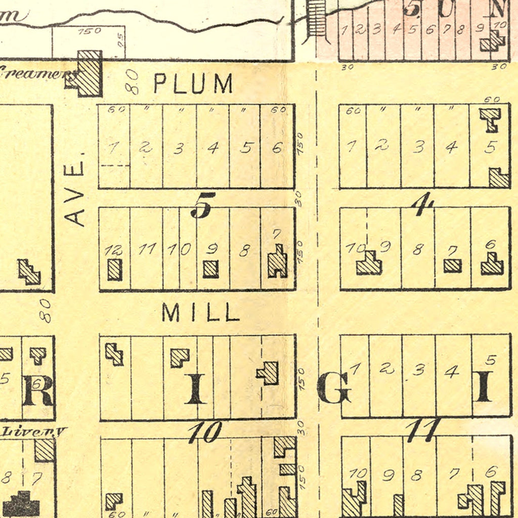Vintage Map of Fredericksburg, Iowa 1892