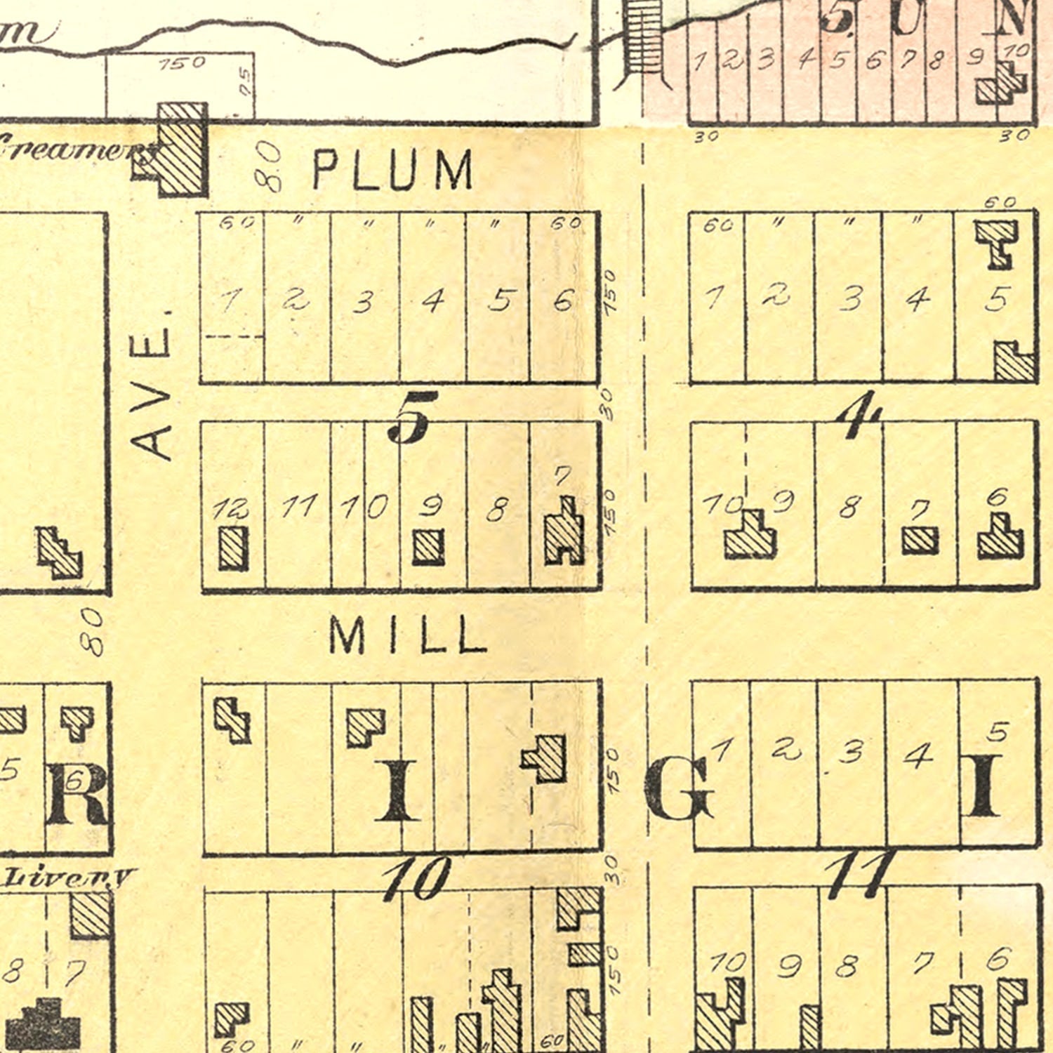 Vintage Map of Fredericksburg, Iowa 1892