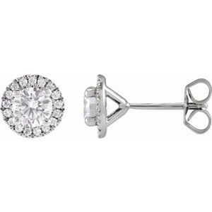 14K White Gold 1 CTW Lab-Grown Diamond Cocktail-Style Stud Earrings