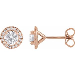 14K Rose Gold 1 CTW Lab-Grown Diamond Cocktail-Style Stud Earrings