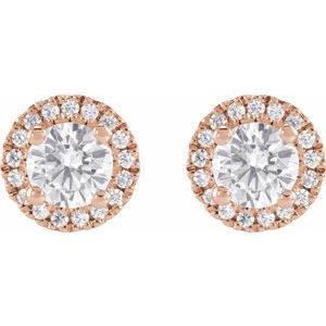 14K Rose Gold 1 CTW Lab-Grown Diamond Cocktail-Style Stud Earrings – image 2