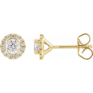 14K Yellow Gold 1/2 CTW Lab-Grown Diamond Cocktail-Style Stud Earrings