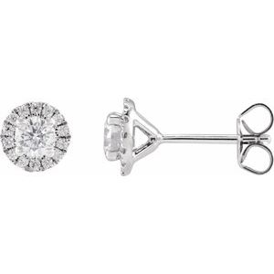 14K White Gold 3/4 CTW Lab-Grown Diamond Cocktail-Style Stud Earrings