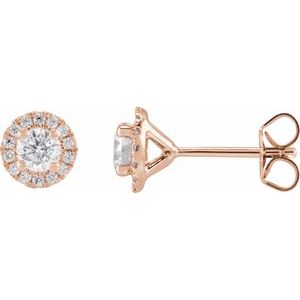 14K Rose Gold 3/4 CTW Lab-Grown Diamond Cocktail-Style Stud Earrings