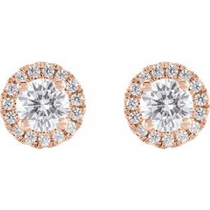14K Rose Gold 3/4 CTW Lab-Grown Diamond Cocktail-Style Stud Earrings – image 2