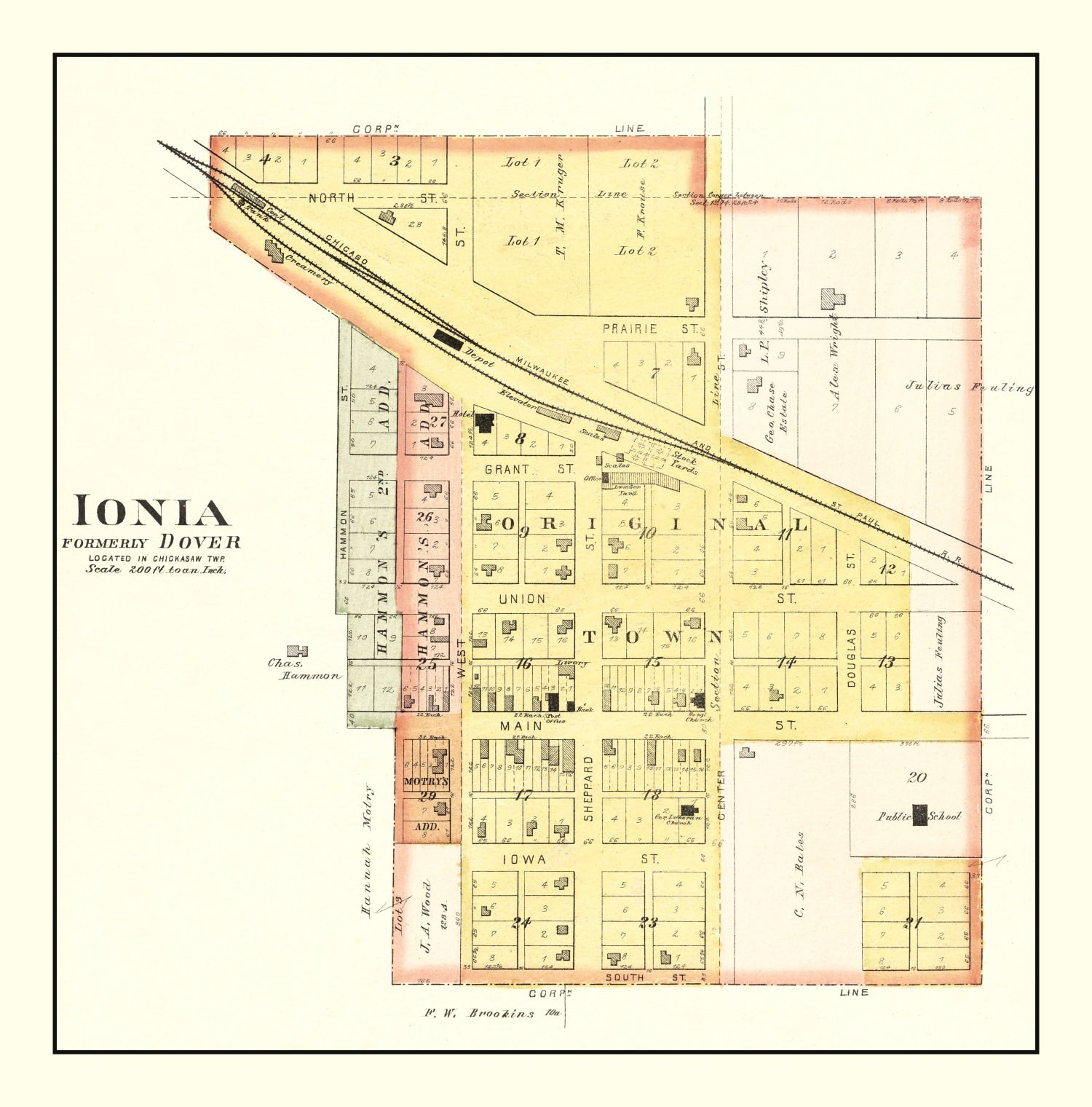 Vintage Map of Ionla, Iowa 1892