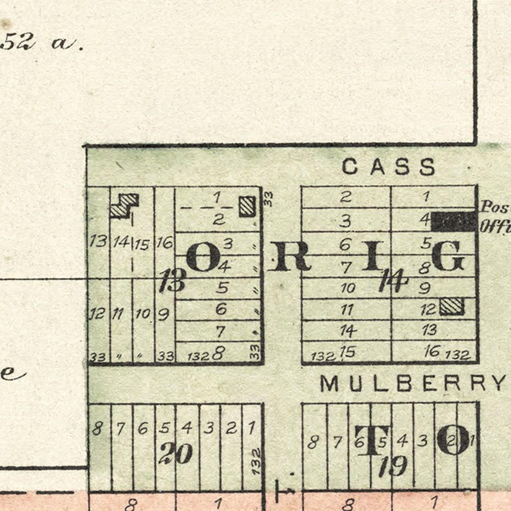 Vintage Map of Bradford, Iowa 1892