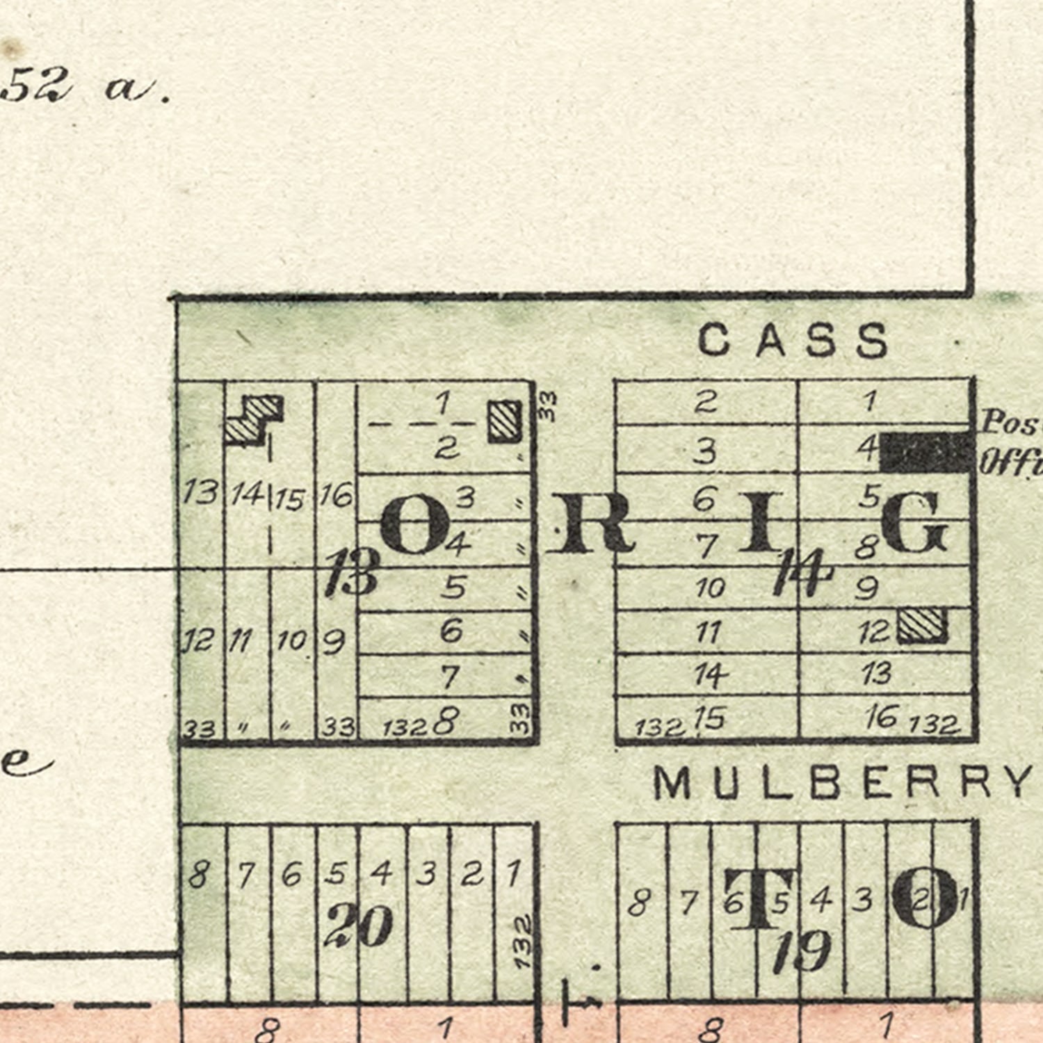 Vintage Map of Bradford, Iowa 1892