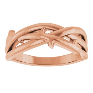 14K Rose Thorn Criss-Cross Ring