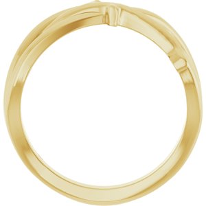 14K Yellow Thorn Criss-Cross Ring