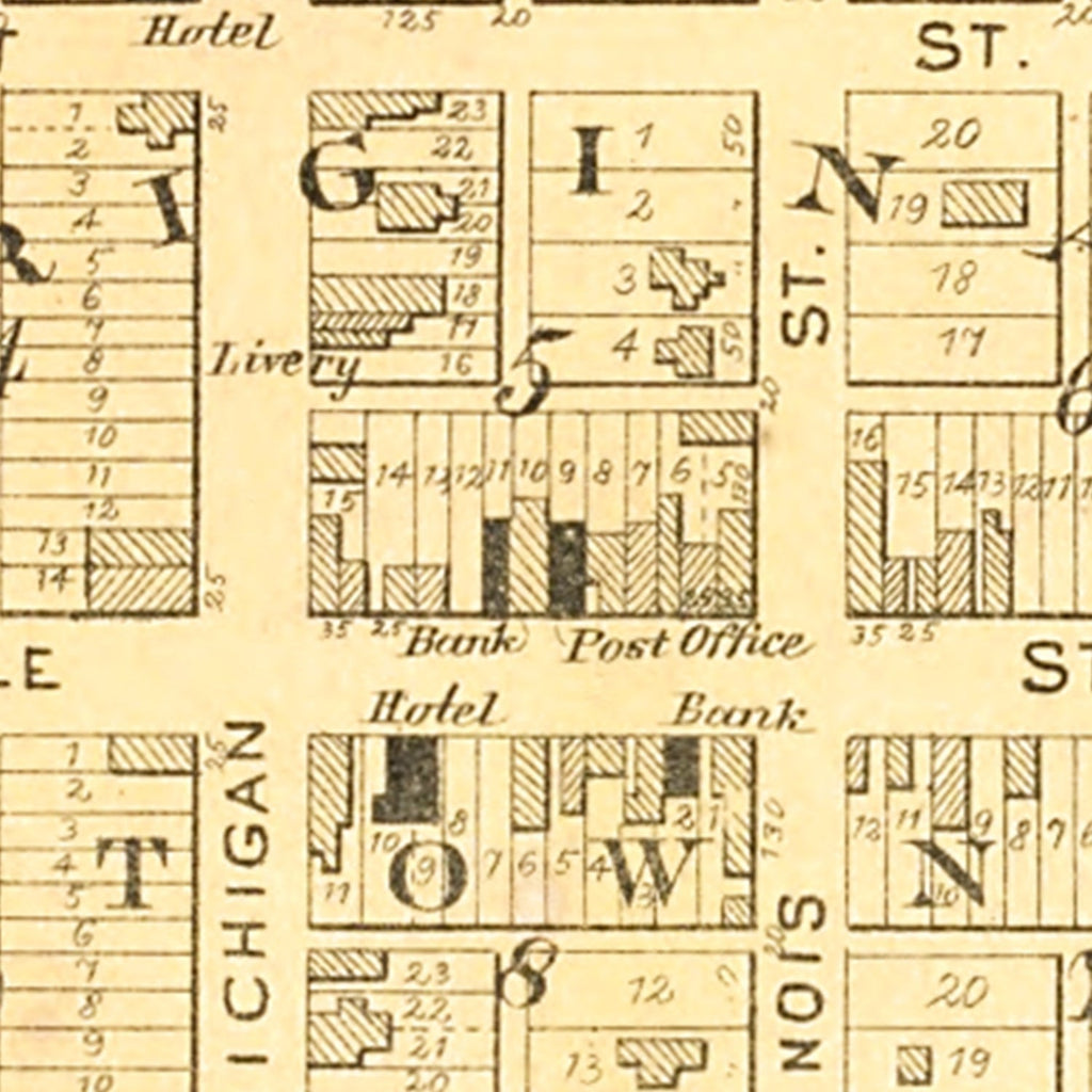 Vintage Map of Hubbard, Iowa 1892