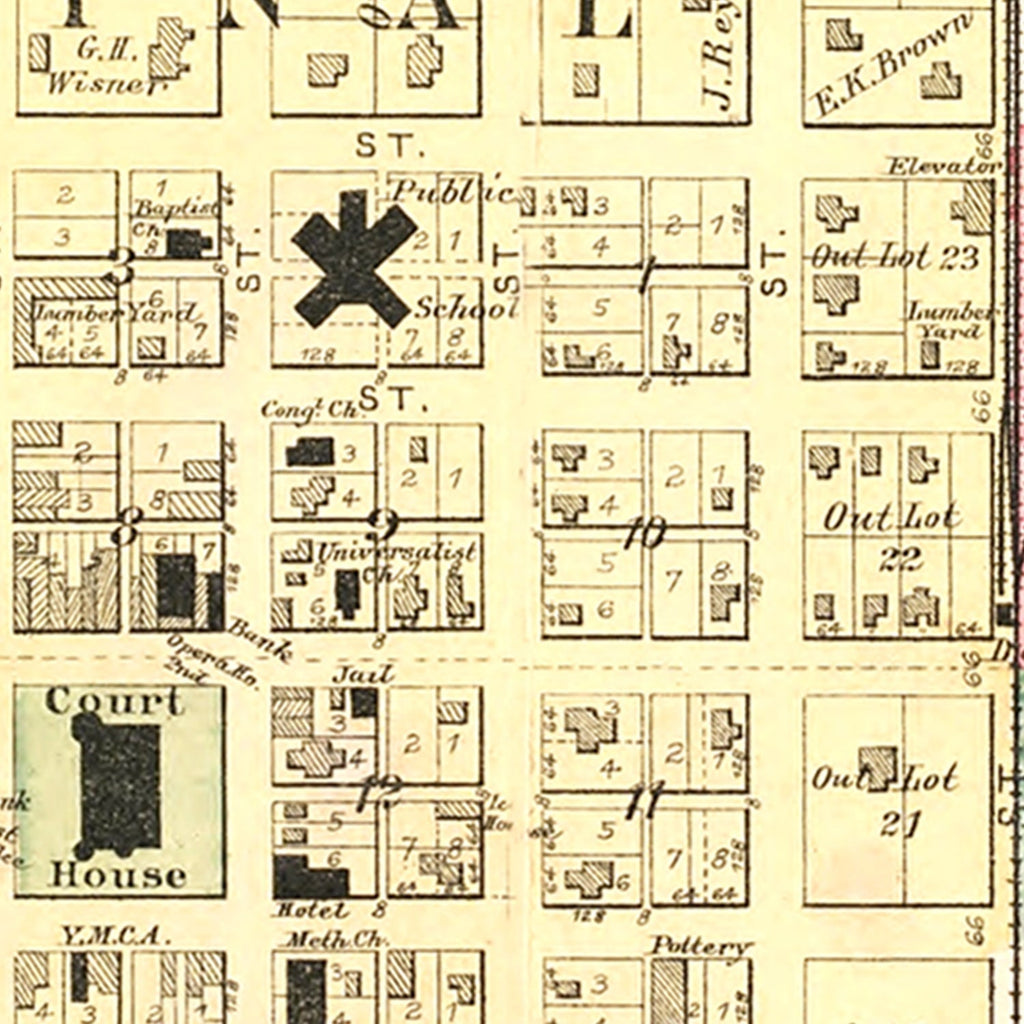 Vintage Map of Eldora, Iowa 1892