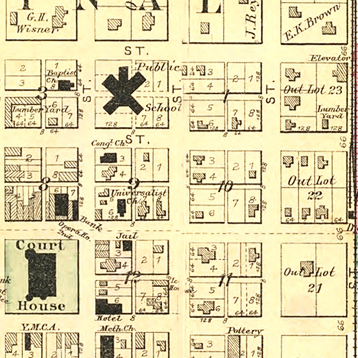 Vintage Map of Eldora, Iowa 1892