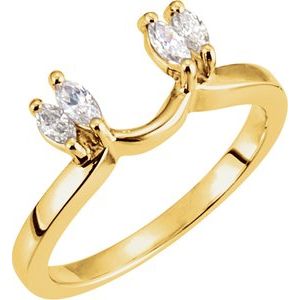 14K Yellow 1/4 CTW Natural Diamond Wrap-Style Ring Enhancer