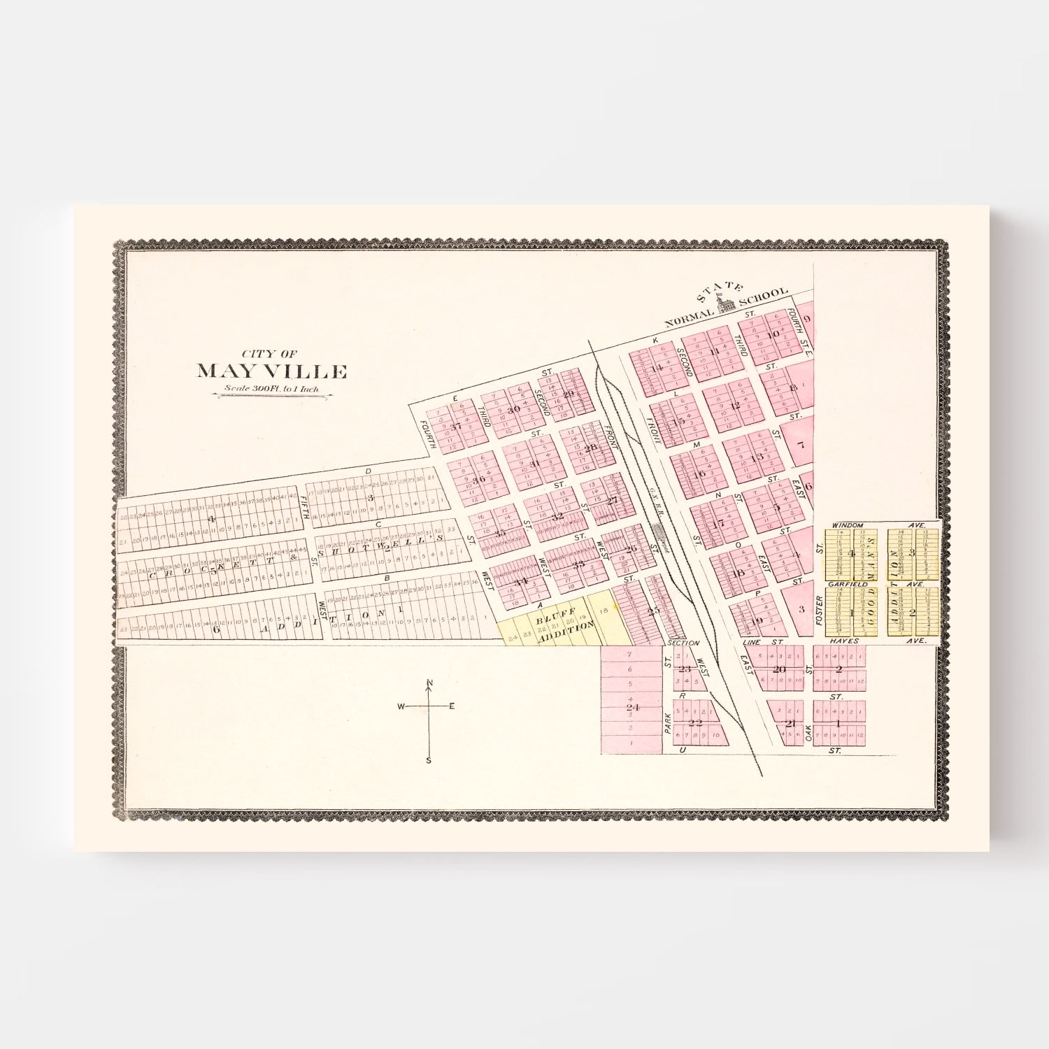 Vintage Map of Mayville, North Dakota 1892