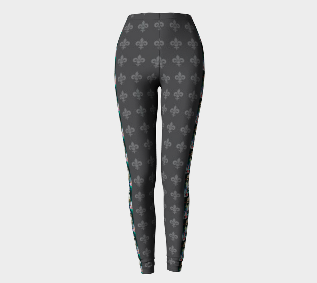 Beautiful Woman's Face Side Seam Printed Long Yoga Leggings