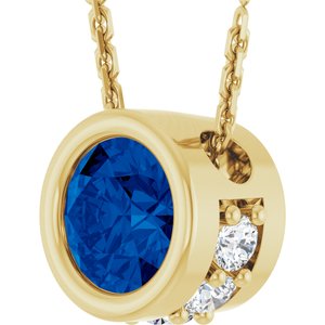 Accented Bezel-Set Necklace or Pendant