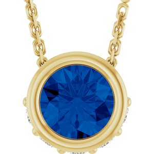 Accented Bezel-Set Necklace or Pendant