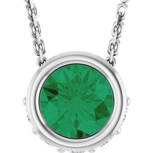 Accented Bezel-Set Necklace or Pendant