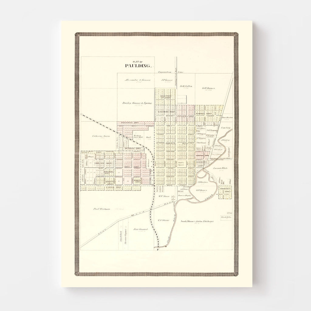Vintage Map of Paulding, Ohio 1892